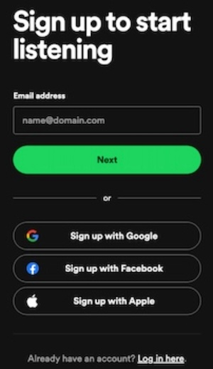 اسپاتیفای ثبتنام با حساب گوگل (Google)