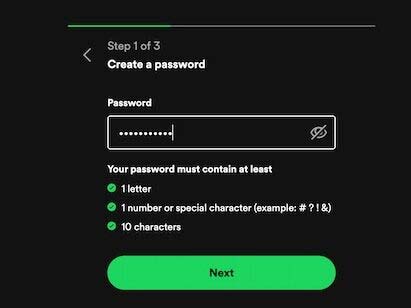 اسپاتیفای انتخاب رمز عبور قوی